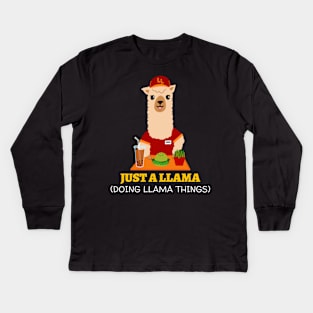 Just A Llama Doing Llama Things Kids Long Sleeve T-Shirt